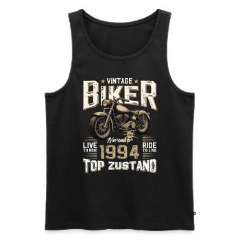 30ème anniversaire Motard Novembre 1994 Motard - Débardeur bio Premium Homme - noir - Devant - Michal (187cm)