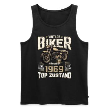 55ème Anniversaire Motard Novembre 1969 Motard - Débardeur bio Premium Homme - noir - Devant - Michal (187cm)
