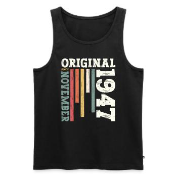 77th Birthday Original November 1947 Volume 47 - Men's Premium Organic Tank Top - black - Front - Michal (187cm)