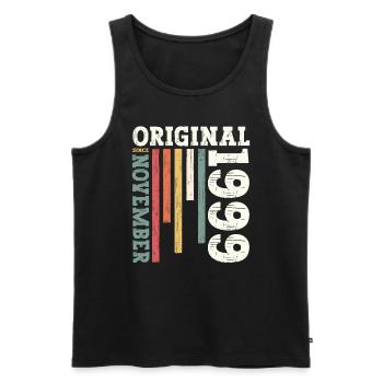 25th Birthday Original November 1999 Volume 99 - Men's Premium Organic Tank Top - black - Front - AI Model Male 178 light (178cm)