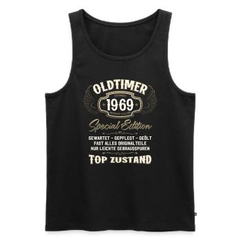 55th Birthday Oldtimer December 1969 Volume 69 - Men's Premium Organic Tank Top - black - Front - Michal (187cm)