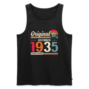 90e anniversaire Original Décembre 1935 Volume 35 - Débardeur bio Premium Homme - noir - Devant - Michal (187cm)