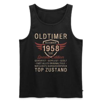 66. Geburtstag Oldtimer Dezember 1958 Jahrgang 58 - Männer Premium Bio Tank Top - Schwarz - Vorne - AI Model Male 178 light (178cm)