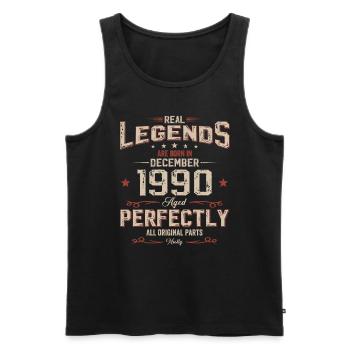 35e anniversaire Légende Décembre 1990 Volume 90 - Débardeur bio Premium Homme - noir - Devant - Michal (187cm)