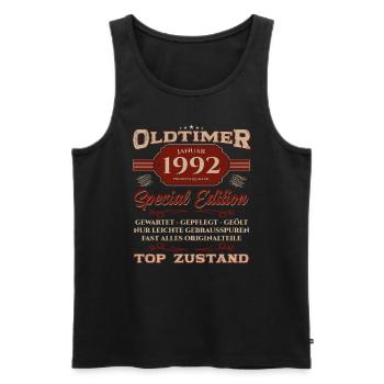33. Geburtstag Oldtimer Januar 1992 Jahrgang 92 - Männer Premium Bio Tank Top - Schwarz - Vorne - Michal (187cm)