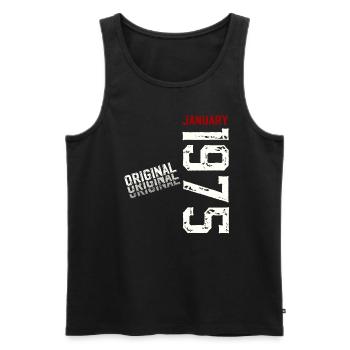 50th Birthday Original January 1975 Volume 75 - Men's Premium Organic Tank Top - black - Front - Michal (187cm)