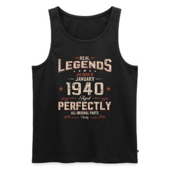 85. Geburtstag Legendär seit Januar Jahrgang 1940 - Männer Premium Bio Tank Top - Schwarz - Vorne - Michal (187cm)