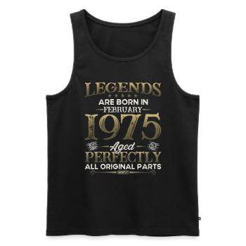 50th Birthday Original February 1975 Volume 75 - Men's Premium Organic Tank Top - black - Front - Michal (187cm)