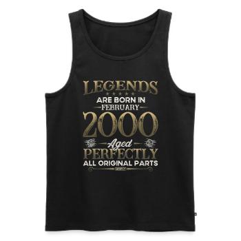 25ème Anniversaire Original Février Millésime 2000 - Débardeur bio Premium Homme - noir - Devant - Michal (187cm)