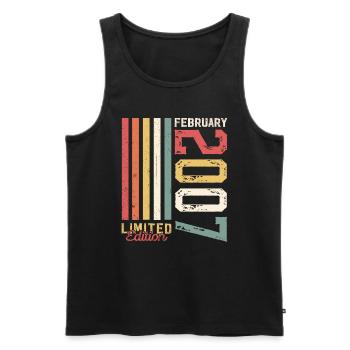 18. Geburtstag Geschenk Mann Original Februar 2007 - Männer Premium Bio Tank Top - Schwarz - Vorne - Michal (187cm)