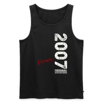 18. Geburtstag Geschenk Mann Original Februar 2007 - Männer Premium Bio Tank Top - Schwarz - Vorne - Michal (187cm)