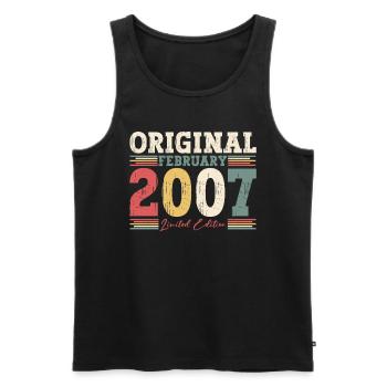 18. Geburtstag Geschenk Mann Original Februar 2007 - Männer Premium Bio Tank Top - Schwarz - Vorne - Michal (187cm)