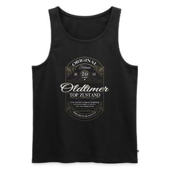 70. Geburtstag Oldtimer Februar Jahrgang 1955 - Männer Premium Bio Tank Top - Schwarz - Vorne - Michal (187cm)