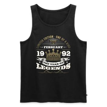 Cadeau d'anniversaire 33 ans Homme Original Février 1992 - Débardeur bio Premium Homme - noir - Devant - Michal (187cm)