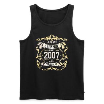 18. Geburtstag Geschenk Mann Original März 2007 - Männer Premium Bio Tank Top - Schwarz - Vorne - Michal (187cm)