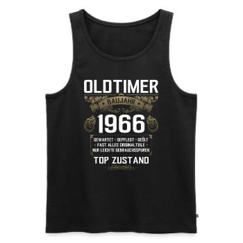 60. Geburtstag Oldtimer 1966 Jahrgang 66 - Männer Premium Bio Tank Top - Schwarz - Vorne - AI Model Male 178 light (178cm)