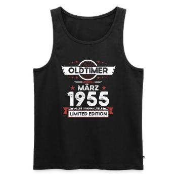 70. Geburtstag Oldtimer März Jahrgang 1955 - Männer Premium Bio Tank Top - Schwarz - Vorne - Michal (187cm)