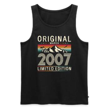 18. Geburtstag Geschenk Mann Vintage März 2007 - Männer Premium Bio Tank Top - Schwarz - Vorne - Michal (187cm)