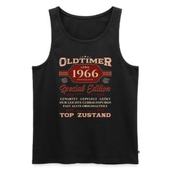 60. Geburtstag Oldtimer April Jahrgang 1966 - Männer Premium Bio Tank Top - Schwarz - Vorne - AI Model Male 178 light (178cm)