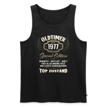 48. Geburtstag Geschenk Mann Original April 1977 - Männer Premium Bio Tank Top - Schwarz - Vorne - Michal (187cm)
