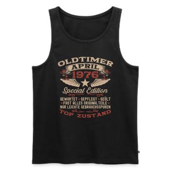 50. Geburtstag Oldtimer April Jahrgang 1976 - Männer Premium Bio Tank Top - Schwarz - Vorne - AI Model Male 178 light (178cm)