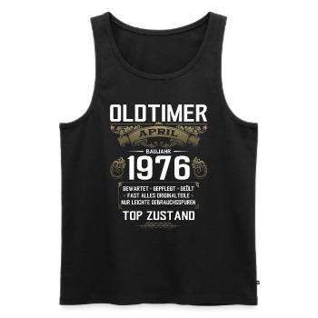 50. Geburtstag Oldtimer April Jahrgang 1976 - Männer Premium Bio Tank Top - Schwarz - Vorne - AI Model Male 178 light (178cm)