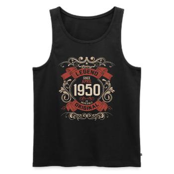 75th Birthday Legend March Born in 1950 - Men's Premium Organic Tank Top - black - Front - Michal (187cm)