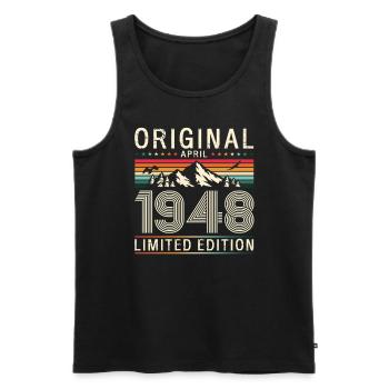 77th Birthday Original April Vintage 1948 - Men's Premium Organic Tank Top - black - Front - Michal (187cm)