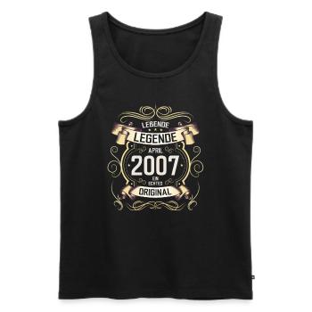 18. Geburtstag Geschenk Mann Vintage April 2007 - Männer Premium Bio Tank Top - Schwarz - Vorne - Michal (187cm)