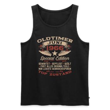 60. Geburtstag Oldtimer Juni Jahrgang 1966 - Männer Premium Bio Tank Top - Schwarz - Vorne - AI Model Male 178 light (178cm)