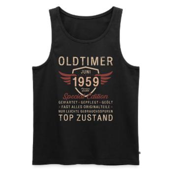 66. Geburtstag Oldtimer Juni Jahrgang 1959 - Männer Premium Bio Tank Top - Schwarz - Vorne - AI Model Male 178 light (178cm)