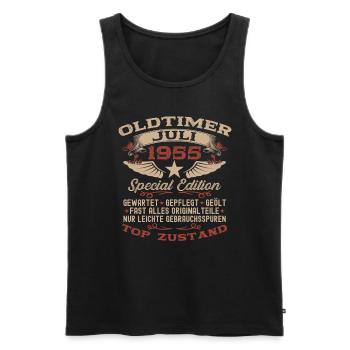 70. Geburtstag Oldtimer Juli Jahrgang 1955 - Männer Premium Bio Tank Top - Schwarz - Vorne - Michal (187cm)
