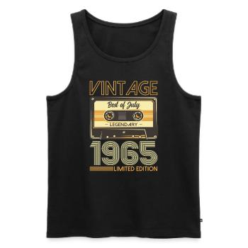 60th Birthday Cassette July Vintage 1965 - Men's Premium Organic Tank Top - black - Front - Michal (187cm)
