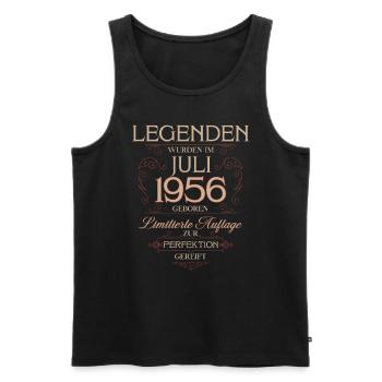 69e anniversaire Légende July Né en 1956 - Débardeur bio Premium Homme - noir - Devant - Michal (187cm)
