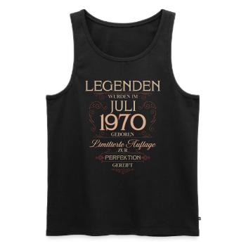 55e anniversaire Légende July Né en 1970 - Débardeur bio Premium Homme - noir - Devant - Michal (187cm)