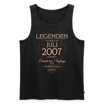 18. Geburtstag Geschenk Mann Original Juli 2007 - Männer Premium Bio Tank Top - Schwarz - Vorne - Michal (187cm)