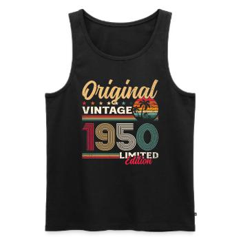 75ème Anniversaire Original Vintage 1950 - Débardeur bio Premium Homme - noir - Devant - Michal (187cm)