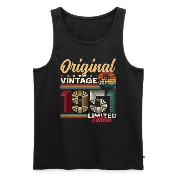 74th Birthday Original Vintage 1951 - Men's Premium Organic Tank Top - black - Front - Michal (187cm)