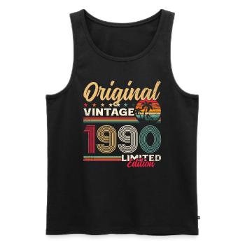 35th Birthday Gift Husband Original 1990's - Men's Premium Organic Tank Top - black - Front - AI Model Male 178 light (178cm)
