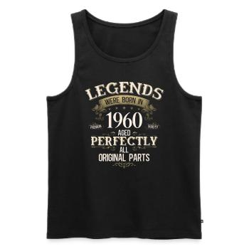65. Geburtstag Original Jahrgang 1960 - Männer Premium Bio Tank Top - Schwarz - Vorne - Michal (187cm)