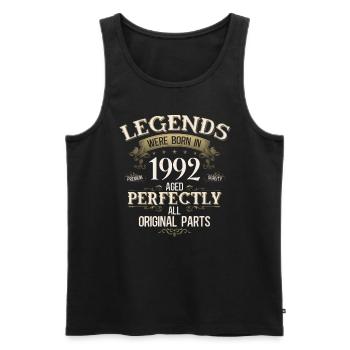 33rd Birthday Legend Born in 1992 - Men's Premium Organic Tank Top - black - Front - Michal (187cm)