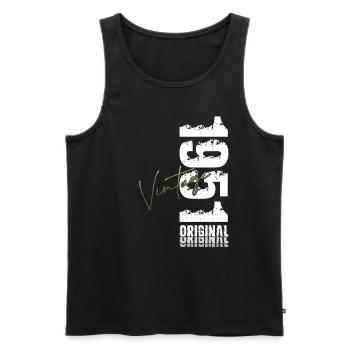 74th Birthday Original Vintage 1951 - Men's Premium Organic Tank Top - black - Front - Michal (187cm)