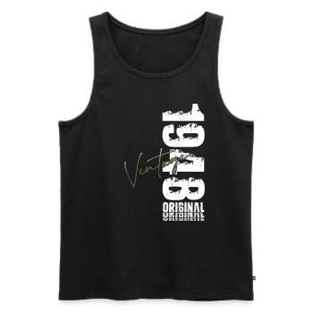 77th Birthday Legend Born in 1948 - Men's Premium Organic Tank Top - black - Front - Michal (187cm)