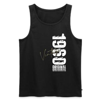 65. Geburtstag Original Jahrgang 1960 - Männer Premium Bio Tank Top - Schwarz - Vorne - Michal (187cm)