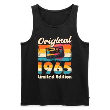 60th Birthday Cassette August 1965 - Men's Premium Organic Tank Top - black - Front - Michal (187cm)