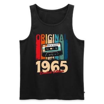 60th Birthday Cassette August 1965 - Men's Premium Organic Tank Top - black - Front - Michal (187cm)