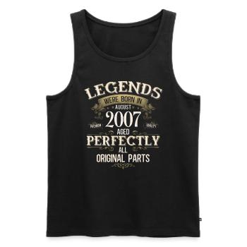 18. Geburtstag Geschenk Mann Original August 2007 - Männer Premium Bio Tank Top - Schwarz - Vorne - Michal (187cm)
