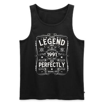 34th Birthday Original Vintage 1991 - Men's Premium Organic Tank Top - black - Front - Michal (187cm)
