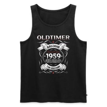 66. Geburtstag Mann Oldtimer Jahrgang 1959 - Männer Premium Bio Tank Top - Schwarz - Vorne - AI Model Male 178 light (178cm)
