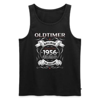 70. Geburtstag Mann Oldtimer Jahrgang 1956 - Männer Premium Bio Tank Top - Schwarz - Vorne - Michal (187cm)